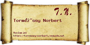 Tormássy Norbert névjegykártya