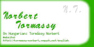 norbert tormassy business card